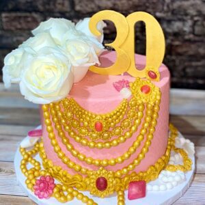 Edible sugar jewelry cake for 30th birthday