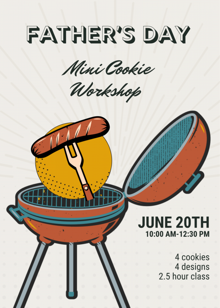 Cream Vintage Father's Day Grill Party Invitation